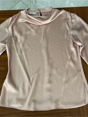 Mango Women's Satin Draped Neck Blouse
